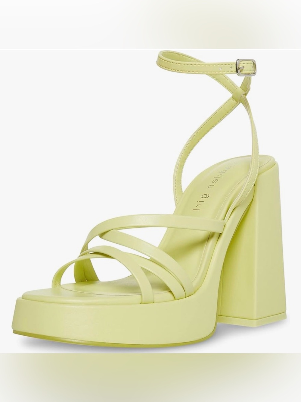 Madden Girl Platform Block Heel Sandal in Pale Lime size 6